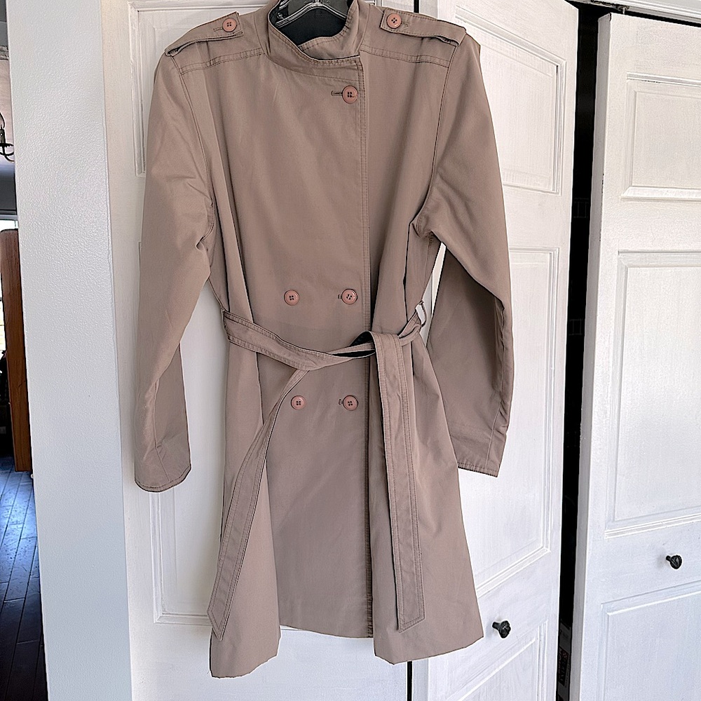 Fleet Street tan khaki jacket with tie - size 14